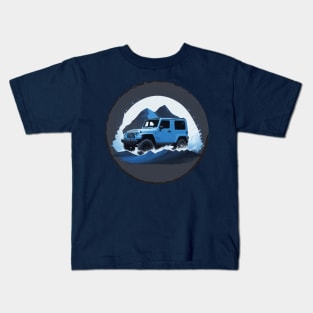 Jeep vehicle dark blue design Kids T-Shirt
